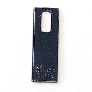 CELINE Paris Authentic Replacement Zipper Pull Dark Silver Metal 0.75"L